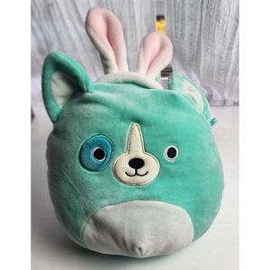 Squishmallow's Donnie the Teal Dog from the Easter Squad 8"